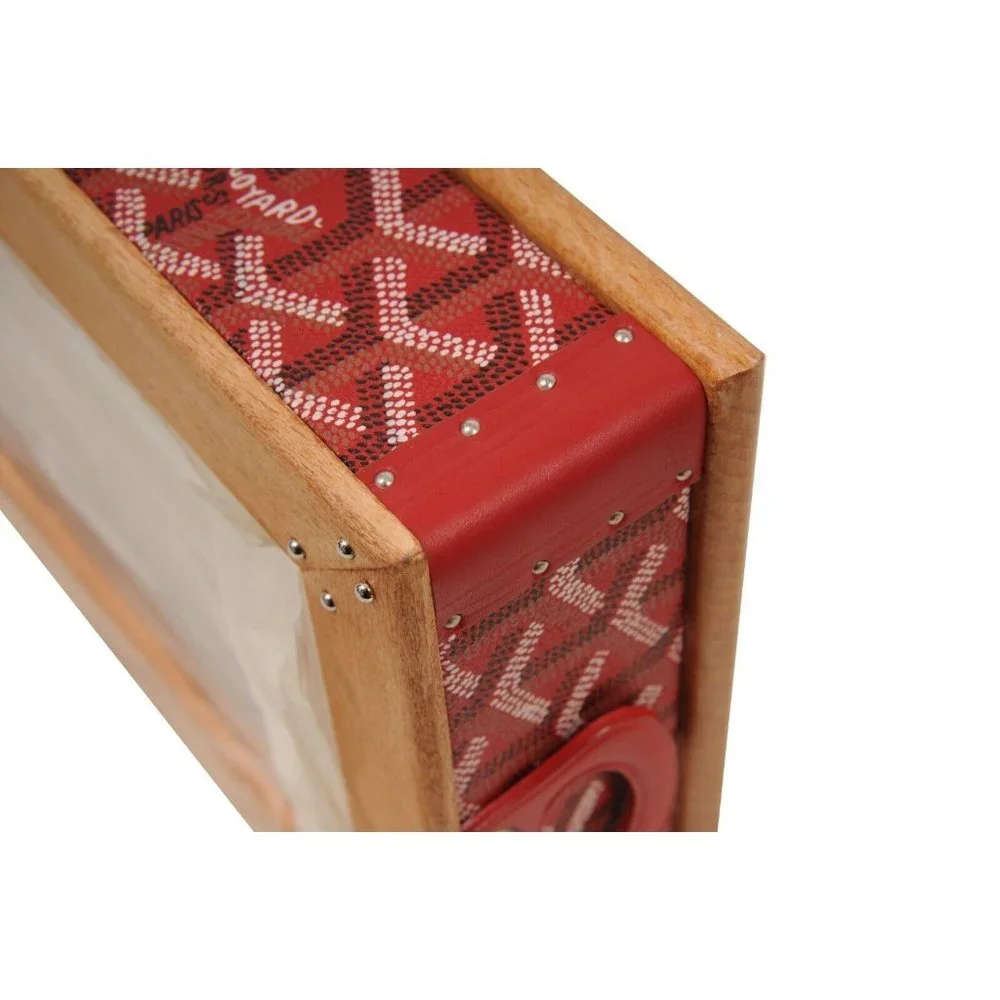 Goyard Red Edmond Double Dog Cat Bowl Hard Sided Trunk Discontinued Palladium